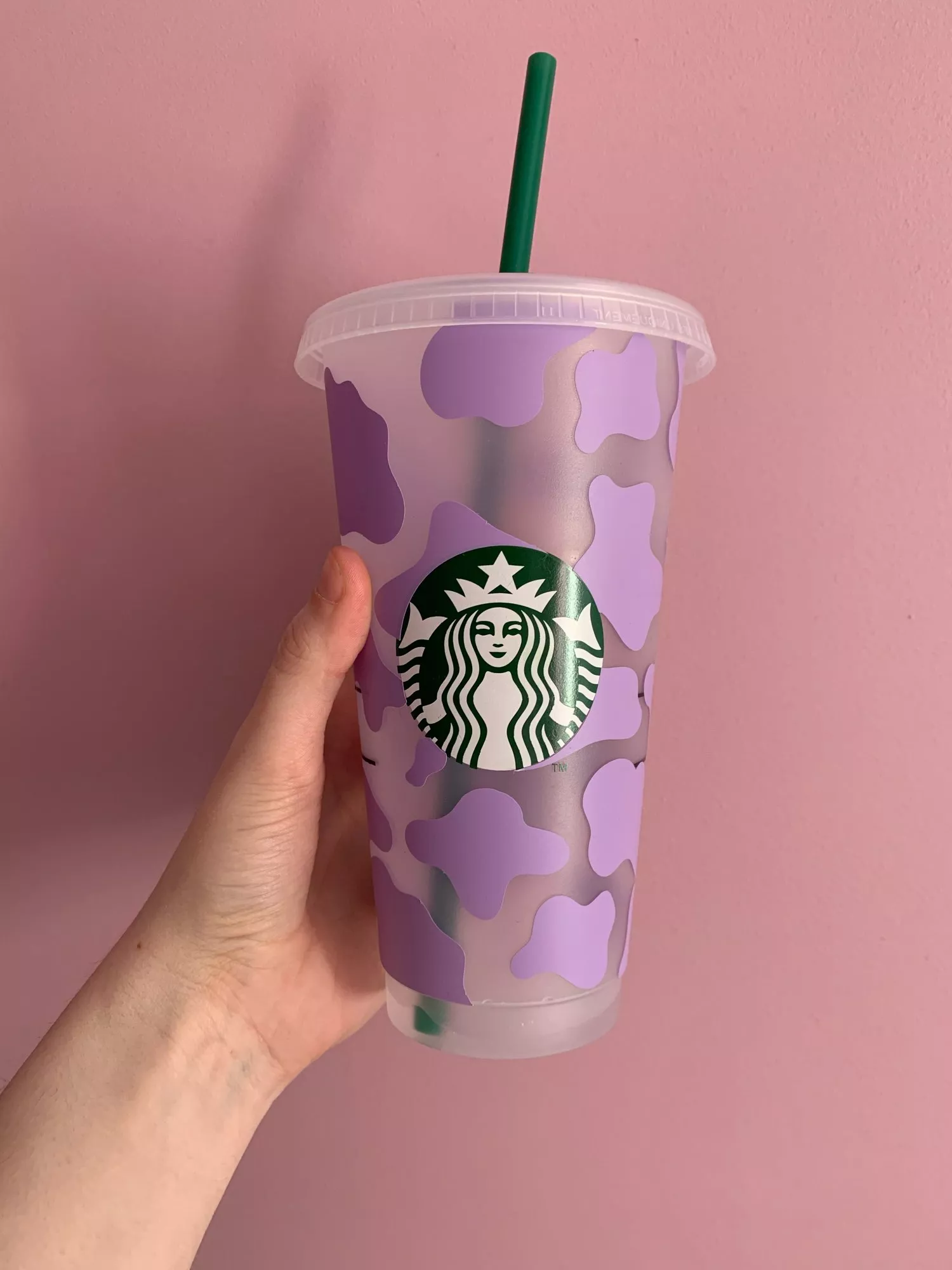 Initial Designer Inspired Print Starbucks Cup, Personalised cold cup, Reusable Coffee Cup, Custom Gift